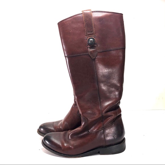 Frye Shoes - Frye brown leather side zip riding boots sz 7